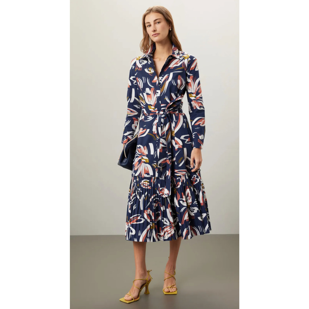 Shoshanna Tori Blue Midi Dress Size 8